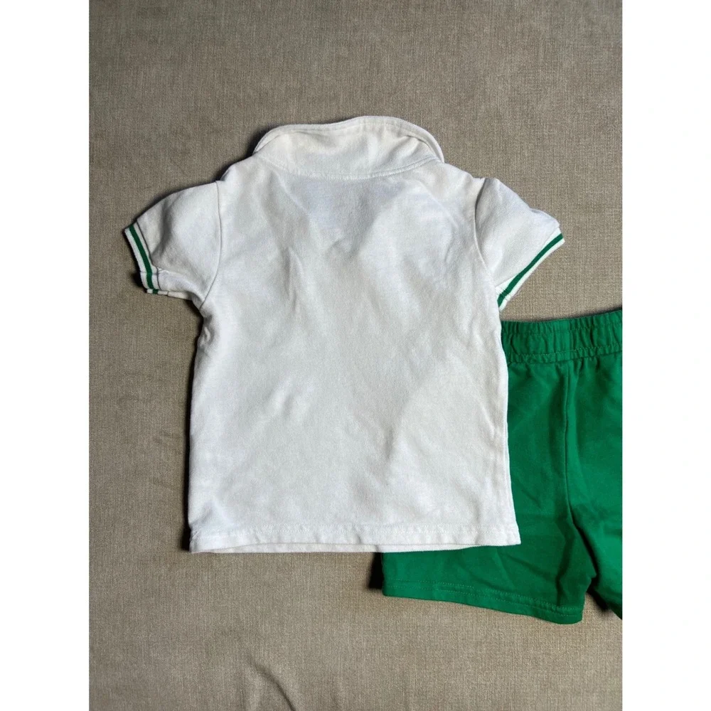 Disney Mickey Mouse Clubhouse Kids Tennis Polo and Shorts Set White Green 4T